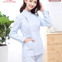 Медсестры носят отдельные костюмы, рабочая одежда, короткие рукава, женский воротник-стойка, стоматология, полость рта, короткий стиль