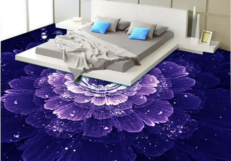 Custom Vinyl Flooring Adhesives Bright Light Rose 3d Wall Mural