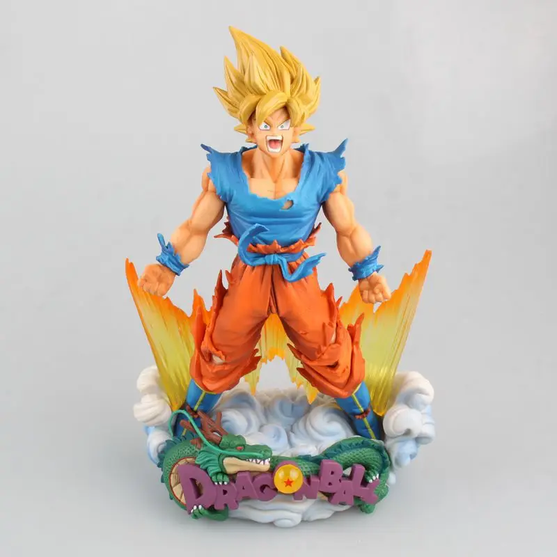 

2018 Dragon Ball Figure Son Goku Figure MSP Super Saiyan The Brush Figure PVC 24cm Dragon Ball Z Action Figure DBZ Dragon Ball Z