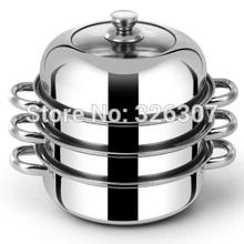 28 см три слоя высокого качества из нержавеющей котла тройной пароварке Кастрюли Суп cuiseur vapeur inox пароход pod