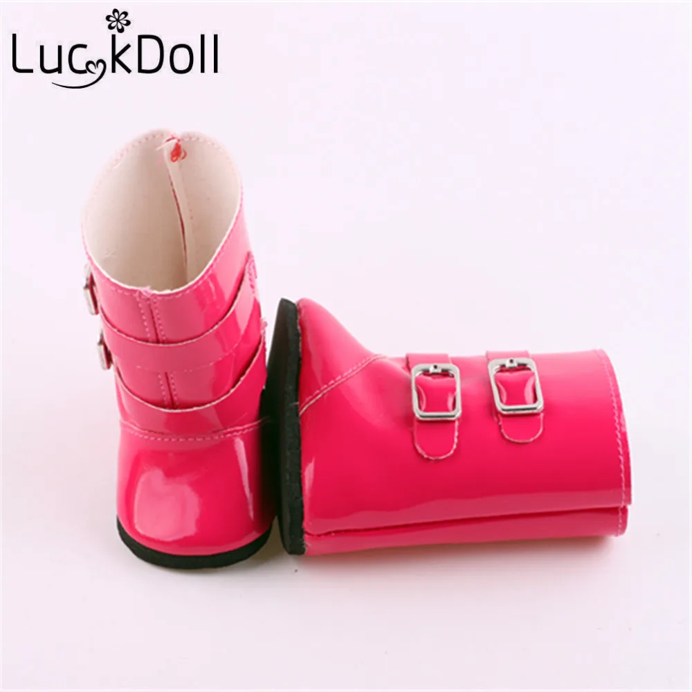 LUCKDOLL 7 пар сплошной цвет дождь BootsFit 18 дюймов Американский 43 см Кукла Одежда Аксессуары для девочек поколение подарок на день рождения