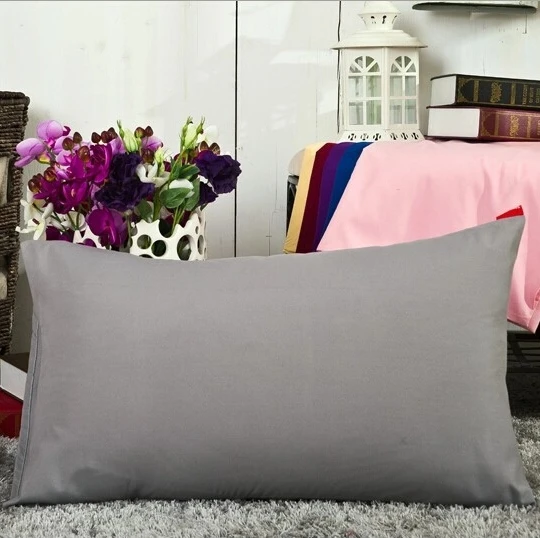 Сплошной цвет Наволочка Чехол для подушки queen стандартное постельное белье наволочка 2 шт/1 пара 45*72 см