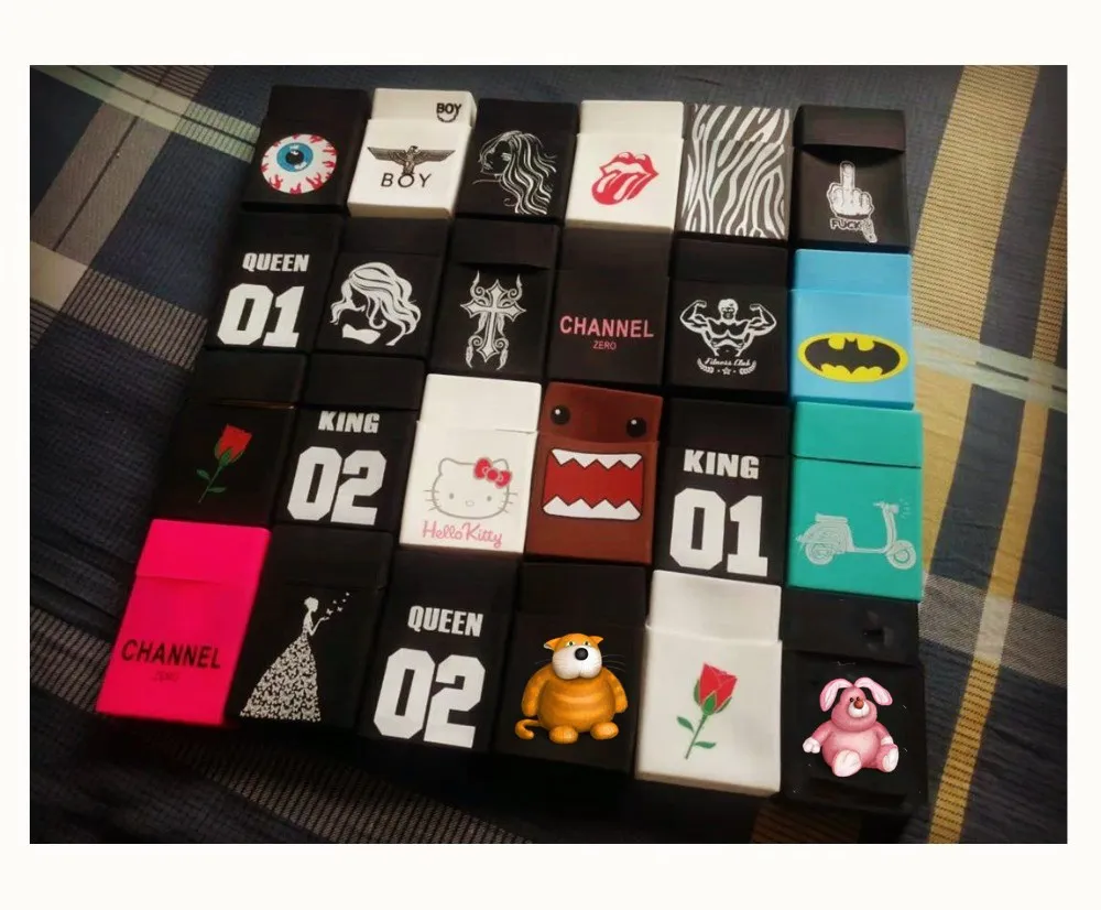 

New Design Plastic Rubber Elastic Soft Cigarette Box Cover Smoking Holds 20 Cigarettes Pocket Jack King KT Cigarette Case Sleeve
