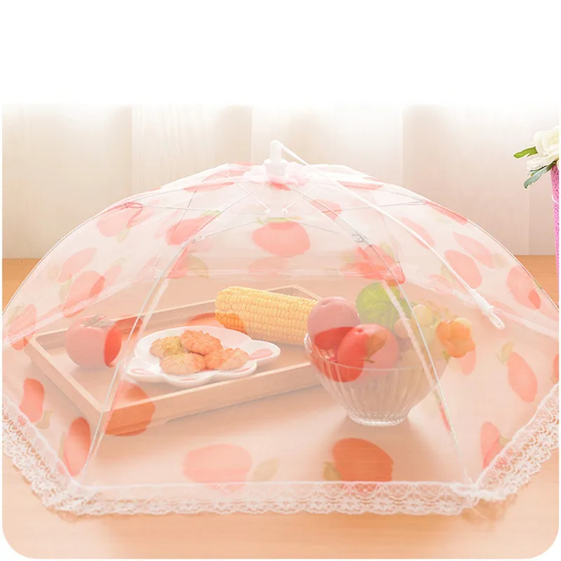 

2016 Kitchen Food Umbrella Cover Picnic Barbecue Party Fly Mosquito Preventing Mesh Net Tent random colors on sale