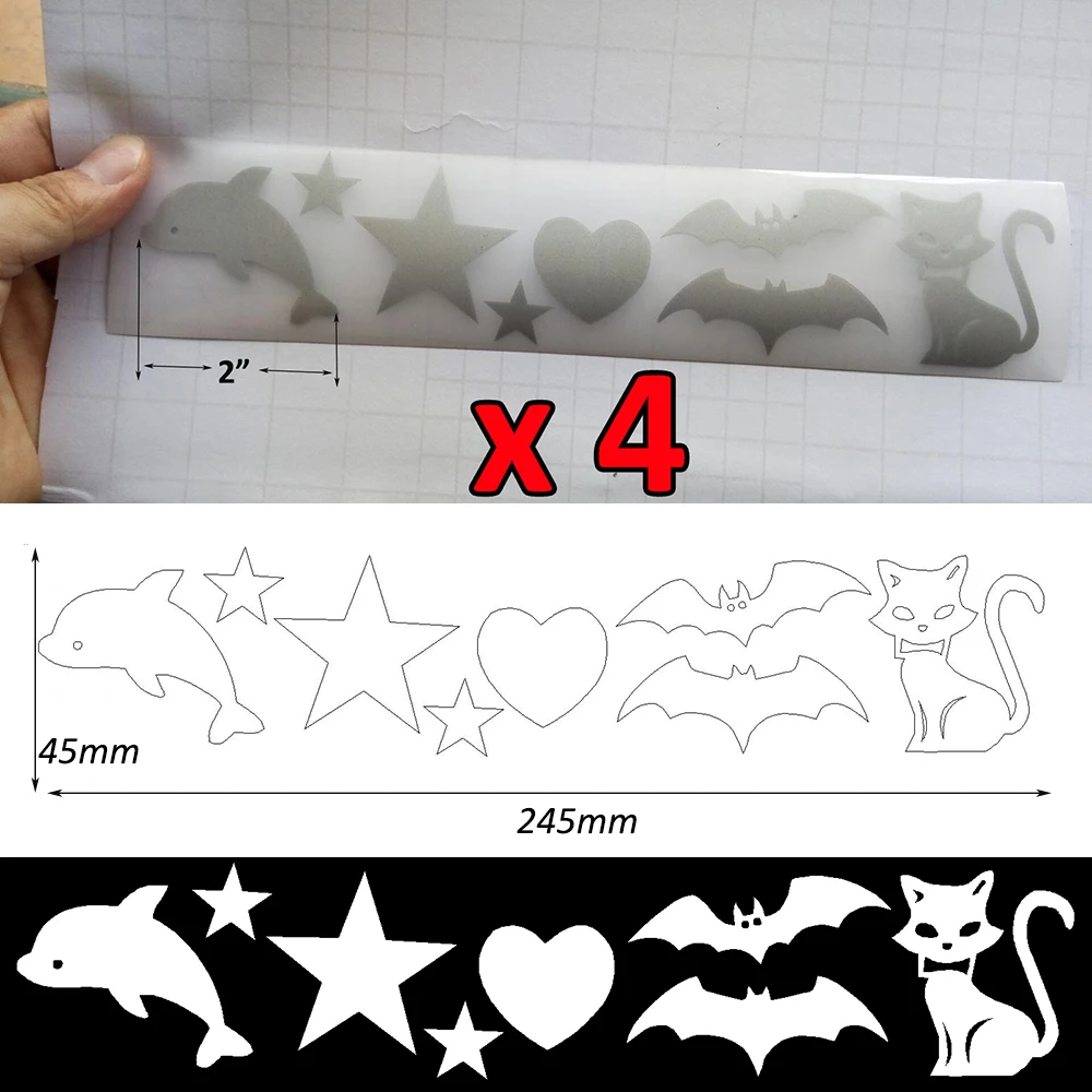 

Silver Reflective Iron-On HTV Heat Transfer Vinyl For DIY 4pcs