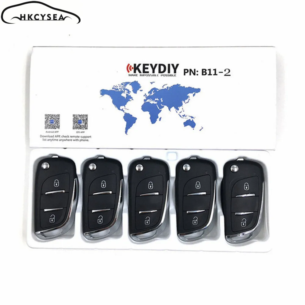 

HKCYSEA 5PCS/LOT KEYDIY B11-2 2 Button Remote Key For URG200/KD900/KD-X2 Mini KD Key Programmer