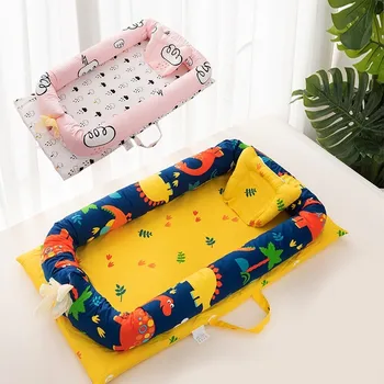 

Newborn Nest Portable Baby Crib Mattress Pillows Travel Bed Cotton Baby Bassinet Children's Multifunction Crib