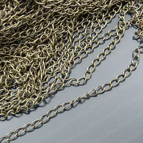 

Wholesale Width 3.2mm Wire Thickness 0.6mm Antique Bronze Iron Extended Twisted Chains Accessories 5 Meter (JM2731)