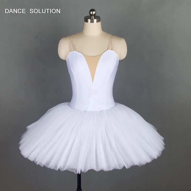 Белый лиф из спандекса предварительно Профессиональный балетная пачка для взрослых и девочек балерина сценический костюм для шоу Белый лебедь платье стандартного размера BLL040 - Цвет: Белый