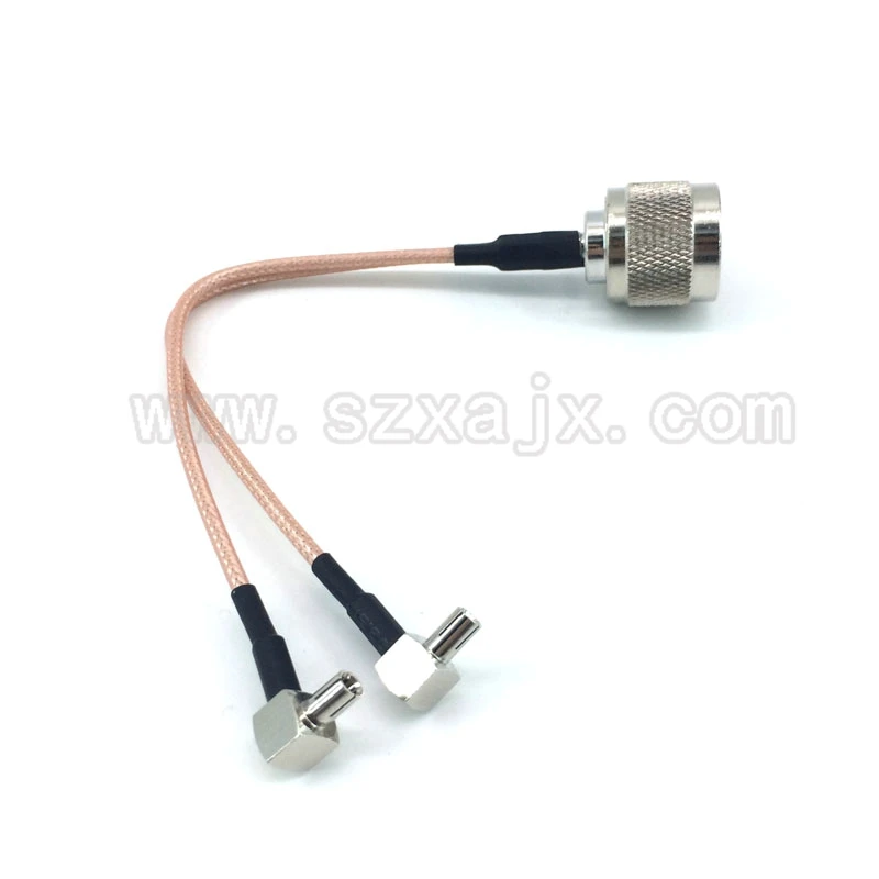 N male к 2 X TS9/CRC9 Male коннектор антенный кабельный сплиттер комбайнер Y типа кабель