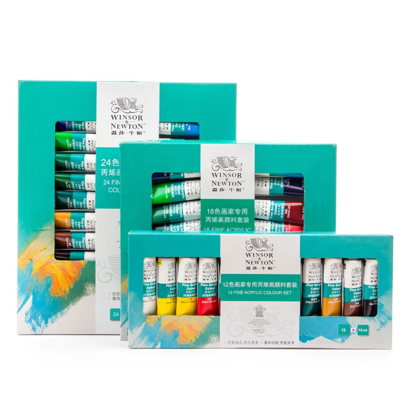 12/18/24 Colors Acrylic Paints Set 10ML/PCS Tube Hand Painted Wall Drawing Pigment for Fabric Textile Nail Glass Art Supplies | Канцтовары
