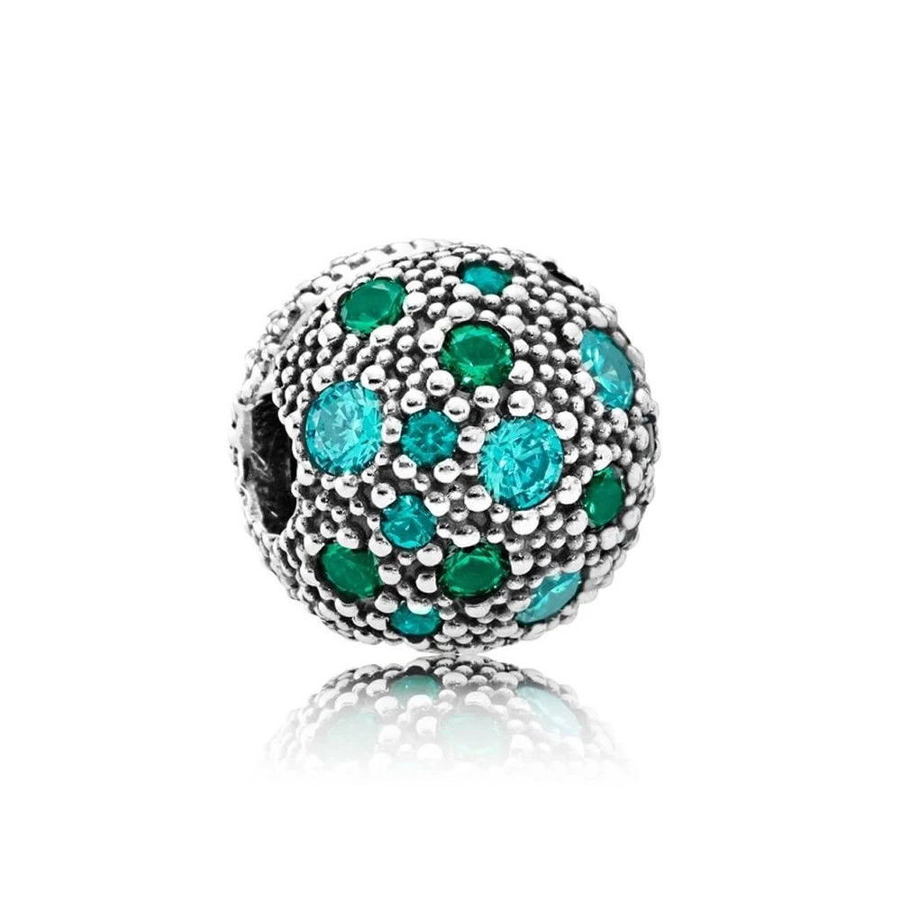 

NEW 100% 925 Sterling Silver 1:1 Genuine Gem 791286MCZMX Charm Green Cosmic Stars Fixed Clip Fit DIY Bracelet Original Women