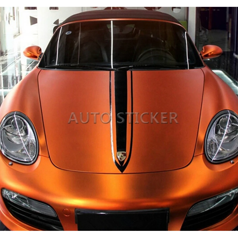 

Chrome matt Orange Vinyl Wrap Car Wrap With Air Release Metallic Orange Chrome Film Car stickers Film 1.52x20m/Roll