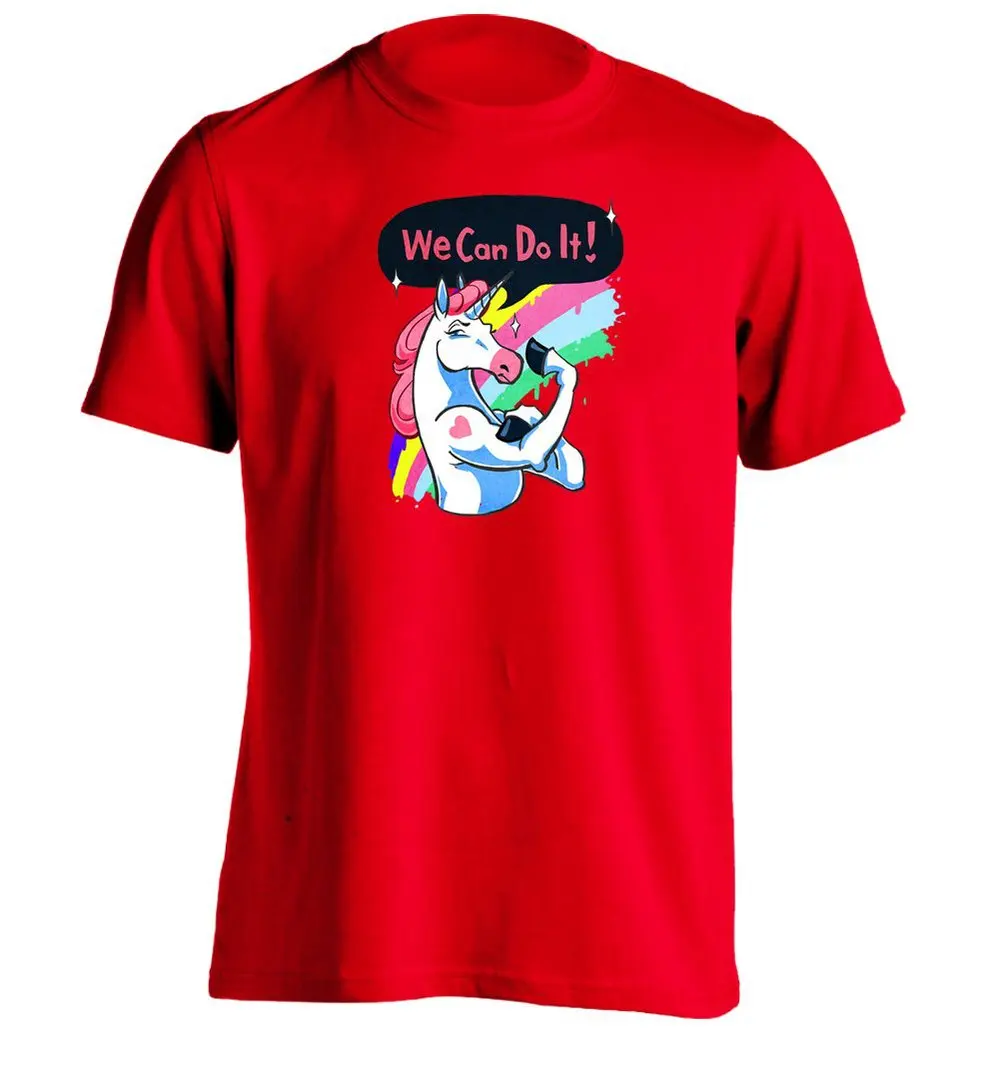 Unicorns Can Do It - Mens Printing T Shirt Custom Tee | Мужская одежда