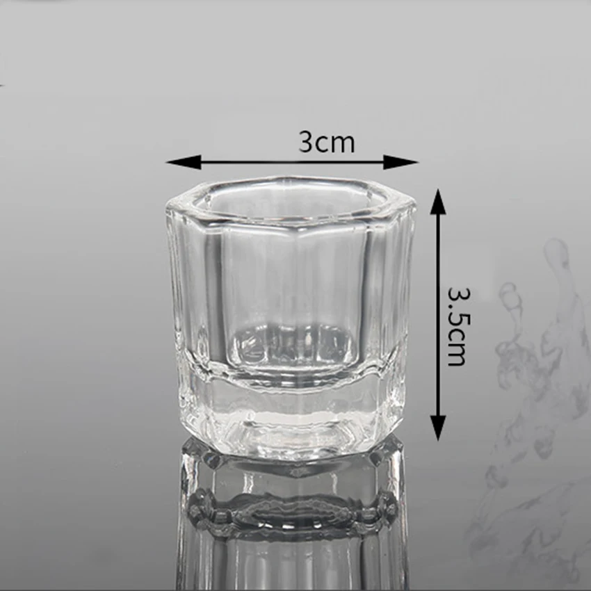 Маникюрный Хрустальный стаканчик стекло для дизайна ногтей 8 углов жидкий стеклянный стаканчик чаша Dappen Блюдо оборудование для маникюра инструменты маникюрный салон сделай сам