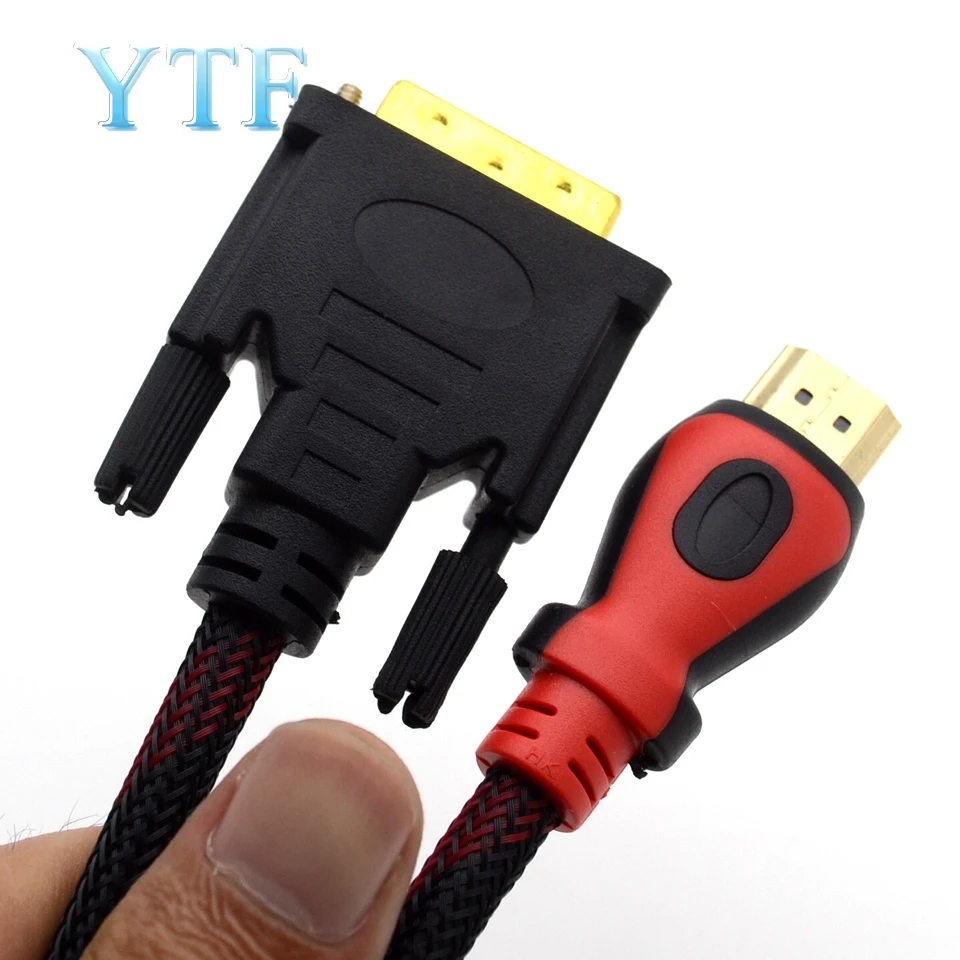  Audio Video Cavi Veloce Turn Dvi 24 + 1 Spille Adattatore Placcato Oro Maschio a Maschio 1080P Hd H