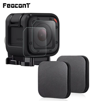 

Sports Camera Lens Cap and Lens Screen Protector for Gopro Hero 4 Session and 5 Session Water-proof Tempered Glass Screen