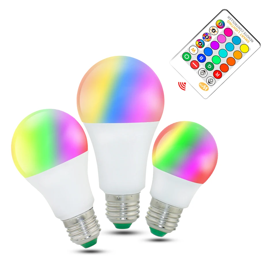 

LED Bulb 5W 10W 15W 16 Color Changing RGB Magic Light Bulb Lamp AC85-265V RGB Led Light Spotlight +Memory Function