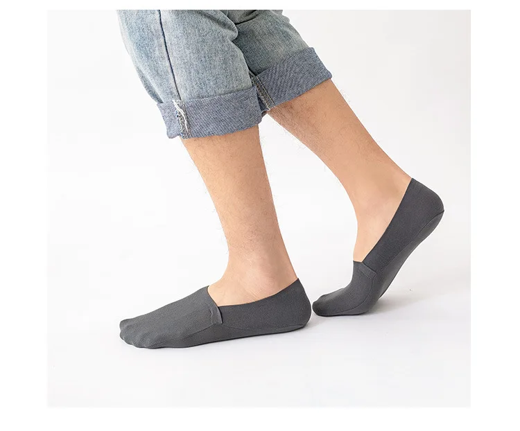 Мужские летние носки Coolmax до лодыжки невидимые носки силиконовые повседневные однотонные простые нескользящие носки мужские носки
