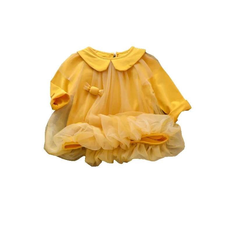 

New Children's Clothing Korean Doll Collar Little Girl Half-length dress Screen