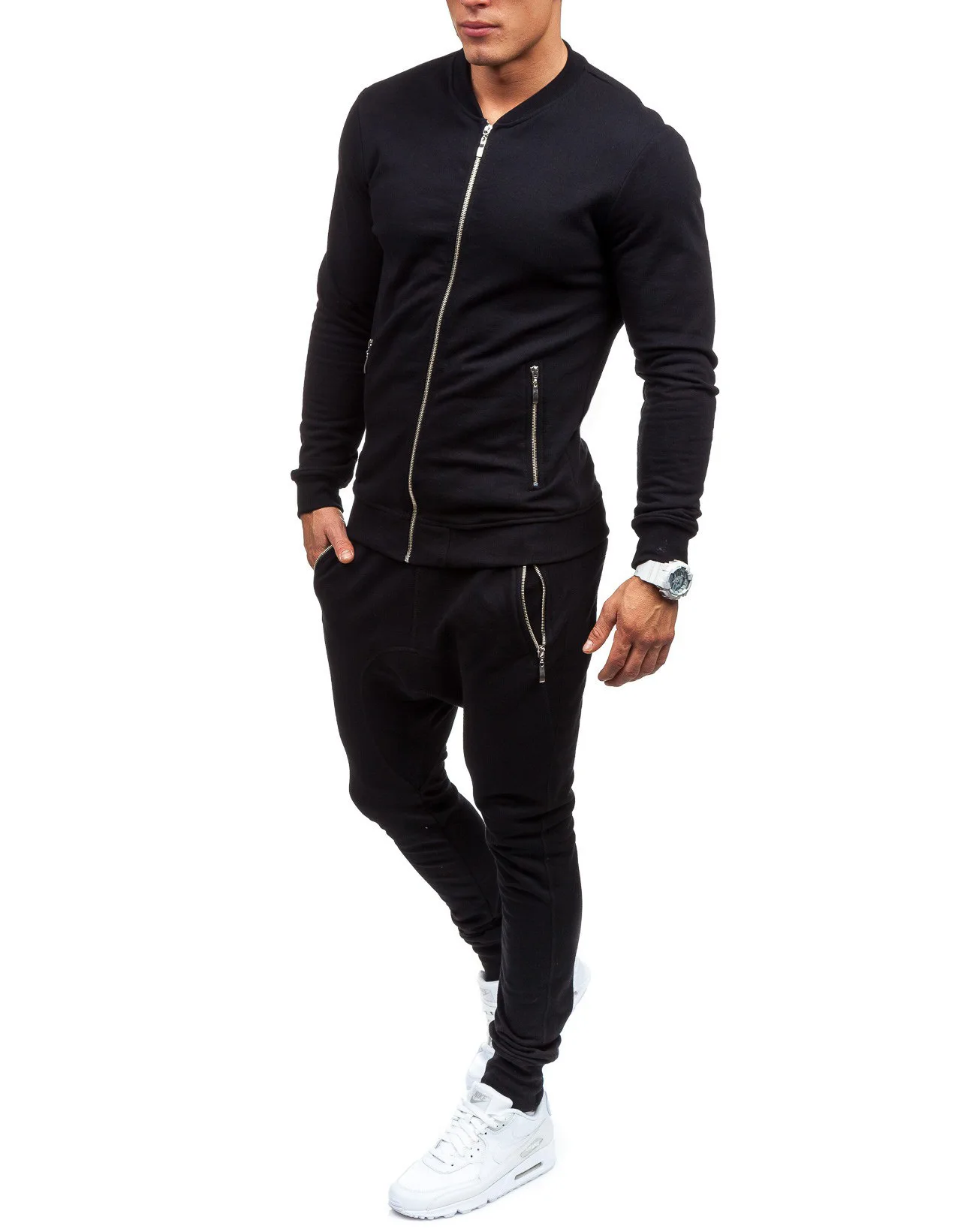 Mens gradient Zipper Suit