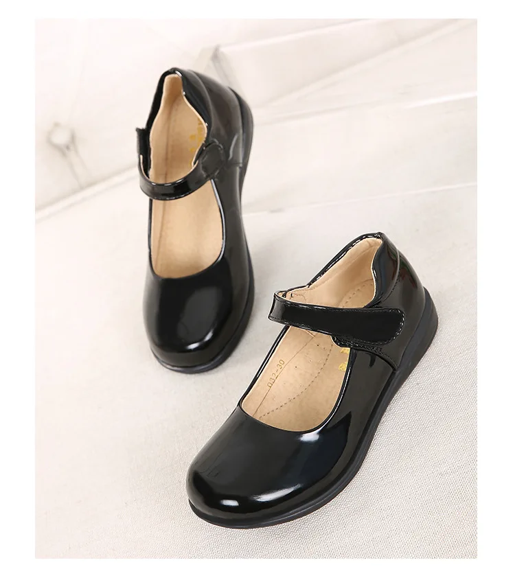 ULKNN Girls Shoes Black and White Children Show Out Spring and Autumn Flats Princess Dress Shoes Kids School Single Shoes comfortable sandals child