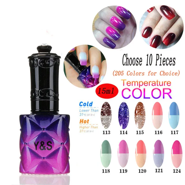 Y&S Mood Color Changing Gel Nail Polish Set 15ML 10Pcs 205 Fashion