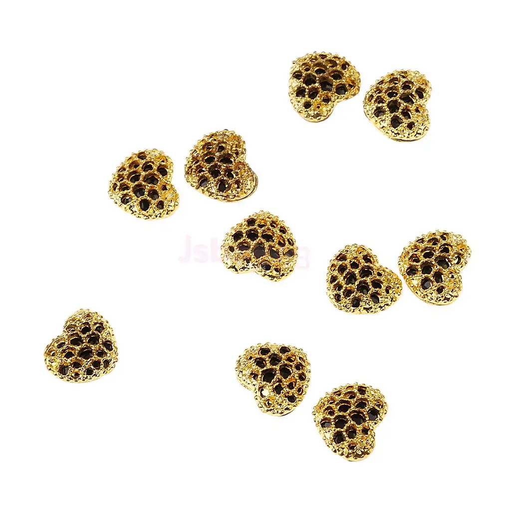 

10pcs 3D Nail Art Tips Decoration Various Patterns Colorful Rhinestone DIY Manicure Accessory