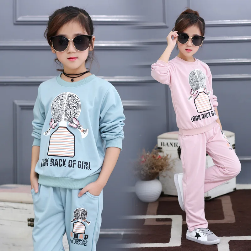 Kids Girls Summer Clothing Big Kids Short Sleeve Leggings Children's Clothing Children's Cartoon Set 4 8 14T Clothes Sets