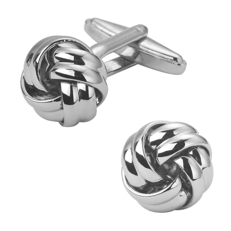 

Men's shirts Cufflinks high-quality copper material Silvery round two strand twist Cufflinks 5 pairs of packaging for sale