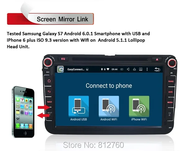 Discount Android 8.1 Octa Core DSP 1024*600 Car DVD Player Stereo Navigation Head Unit For VW Skoda POLO GOLF PASSAT CC JETTA TIGUAN 1