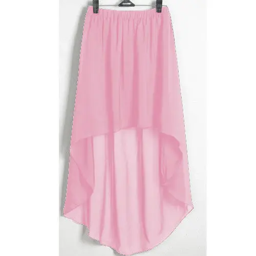 Индивидуальные черные шифоновые женские юбки Asym эластичный пояс Макси Высокая Низкая подол Асимметричная юбка красные, пурпурные, зеленые, синие, розовые