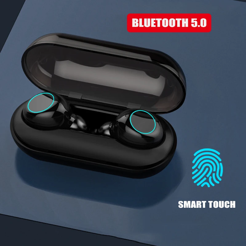 

Mini separate wireless Bluetooth 5.0 earphone Touch waterproof IPX8 in-ear stereo microphone headset Mobile phone universal