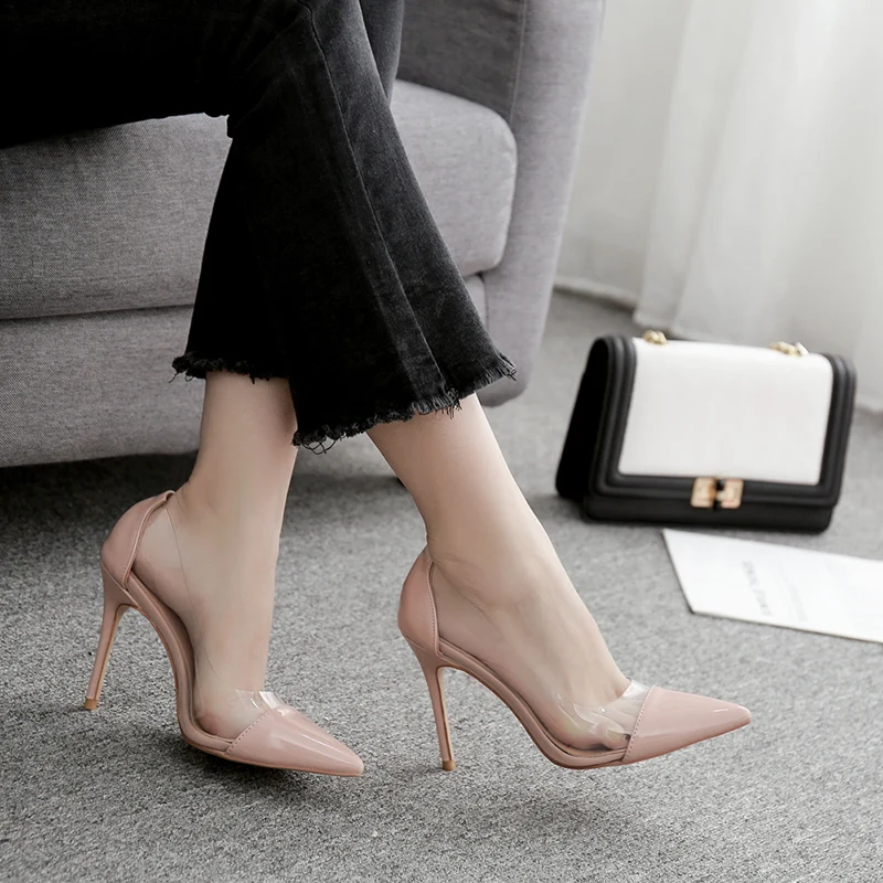 Zapatos mujer элегантные женские туфли лодочки на высоком тонком каблуке свадебные