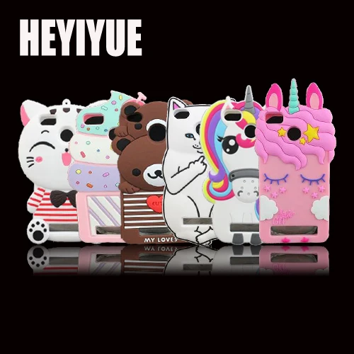 

Cute 3D Silicon Cat Cupcake Unicorn Cartoon Soft Phone Case Cover for Xiaomi Redmi 3 3S Prime 4A 4X 4I 4C Note 3 4 4X Funda