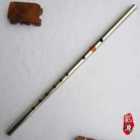 Нержавеющая сталь 6 отверстий F ключ Серебряная флейта китайский Dizi поперечные Flauta для начинающих - изображение