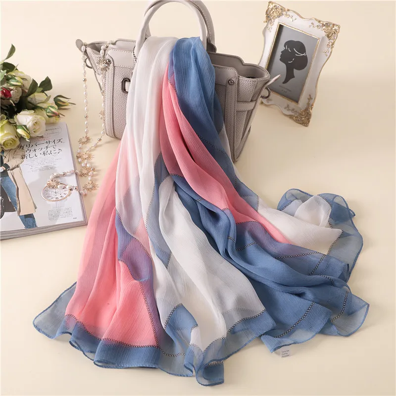 

2019 new spring summer women scarf fashion silk scarves big size shawls and wraps lady pashmina bandana