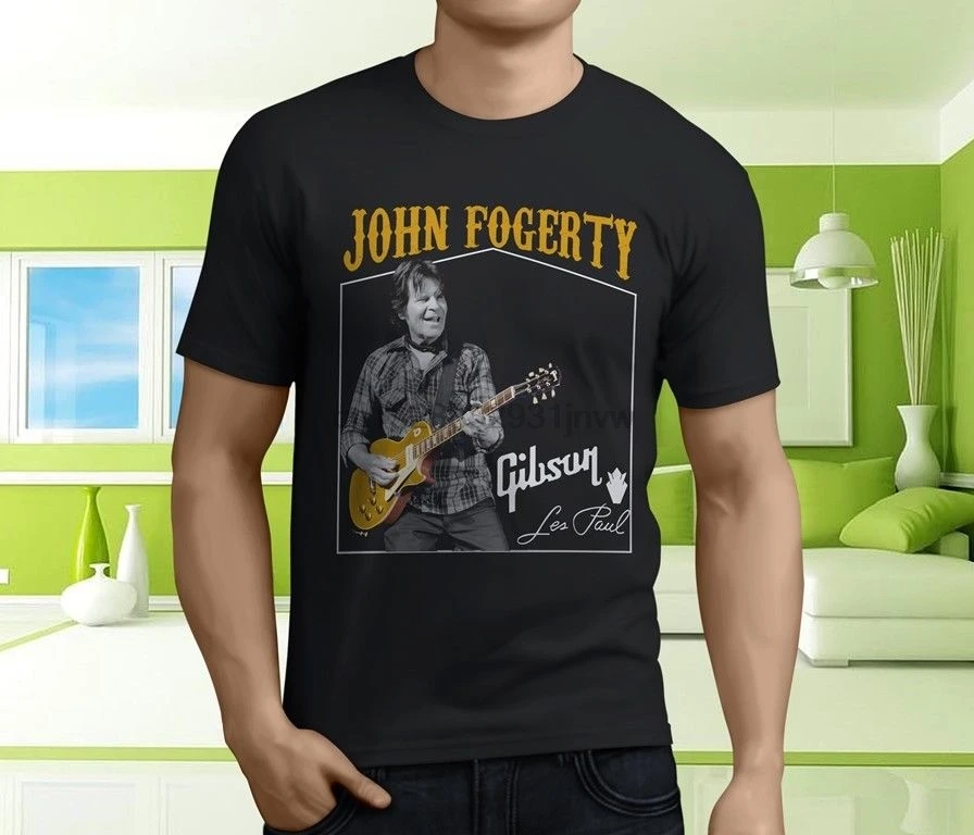 

New John Fogerty Creedence Clearwater Revival Ccr Men Black T Shirt Size S 3Xl T Shirt Hipster Cool O Neck Tops