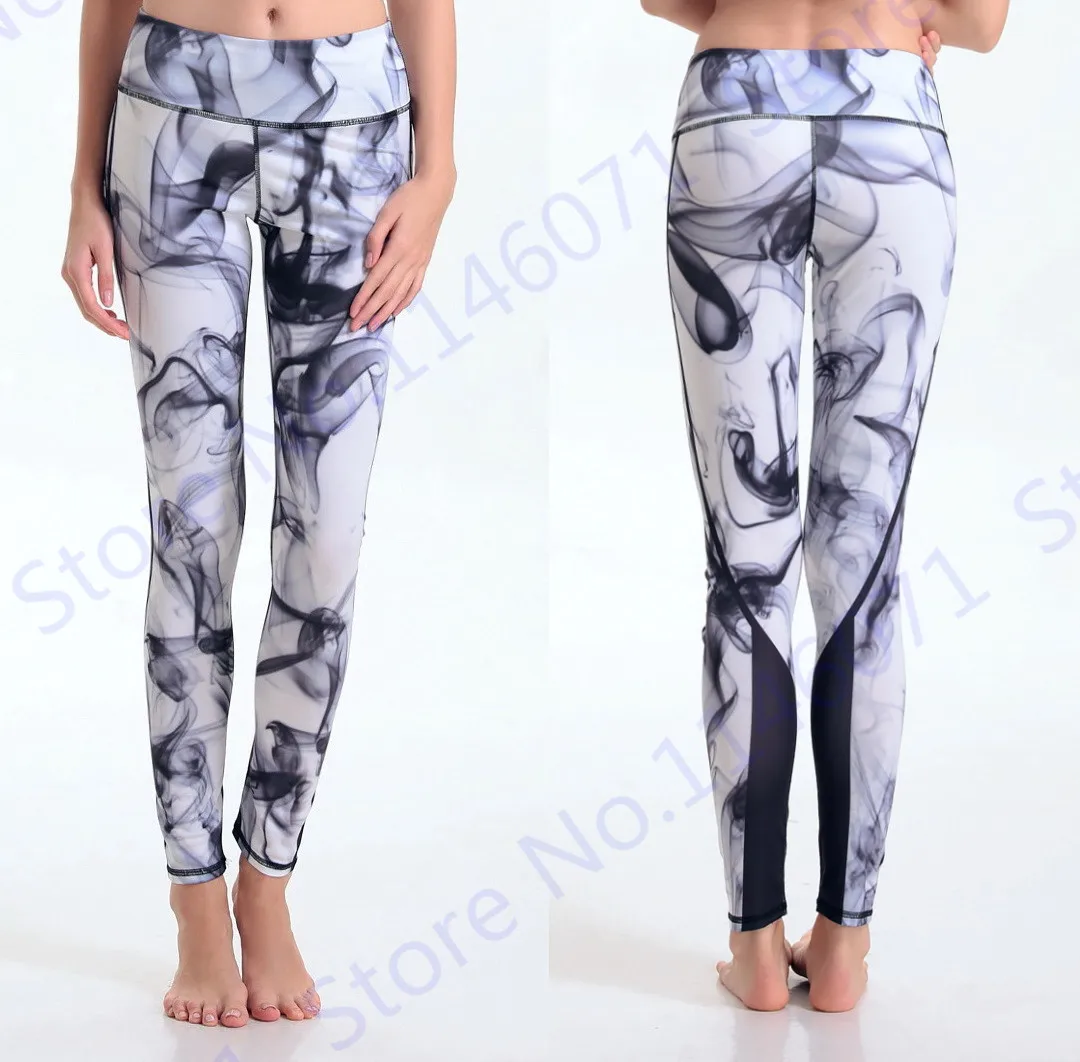 Aliexpress.com : Buy New Arrival Ink Yoga Pants Smoke Print Yoga Tights