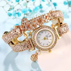 Модный женский любовник многослойный браслет со стразами аналог, кварцевый сплав часы Relogio для женщин 2019 женские часы подарки Q