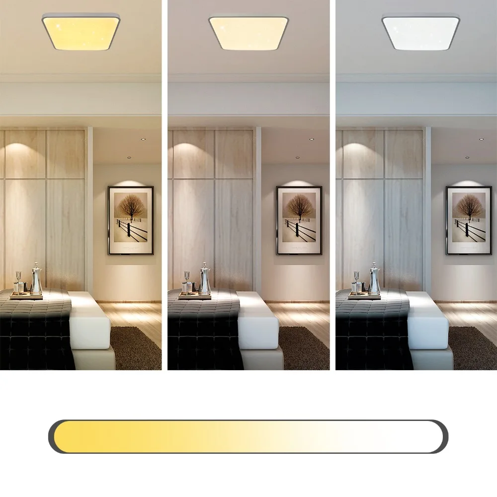 

Three Colors 24W/50W/60W Ceiling Lamp Modern LED Ceiling Light Square Starry Sky Indoor Home Lighting Fixtures Kitchen Foyer