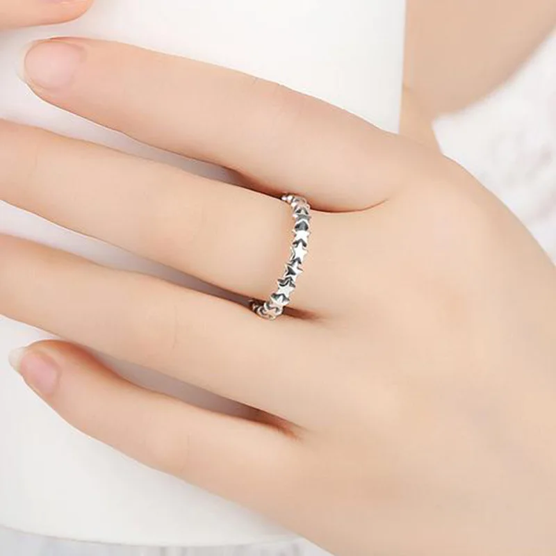 

Simple Star Finger Ring Original Jewelry Gifts Fashion White Gold Color Party Rings for Women