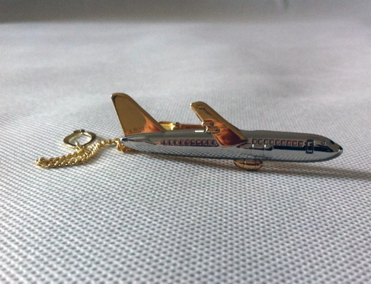 Дизайн, мужские роскошные золотые и серебряные Зажимы для галстука в форме самолета, высокое качество, специальная индивидуальность, шпильки