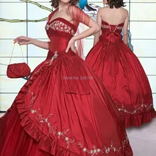 Формальные Дизайн Милая Бальное Платья Quinceanera Платья Этаж Длина Органзы Бургундия Appliques Quinceanera Платья С Шалью