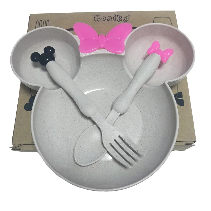 Wheat straw kids dinnerware set children dinner dish baby feeding bowl children cartoon tableware set with box Wheat straw kids dinnerware set children dinner dish baby feeding bowl children cartoon tableware set with box