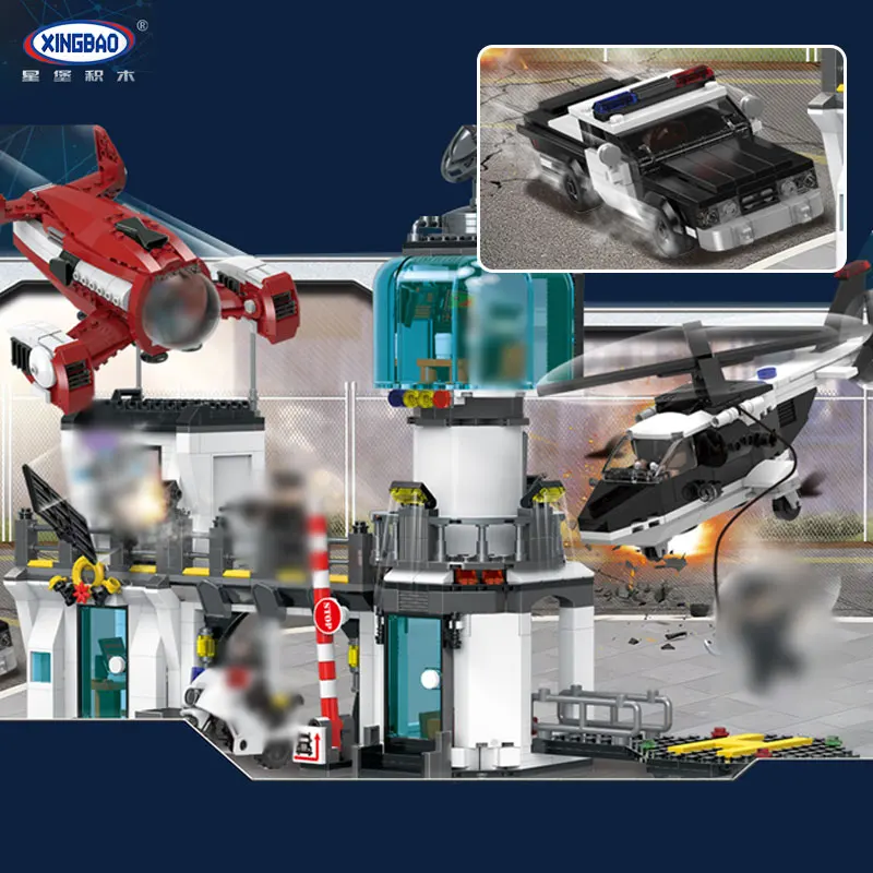 

Kids Toys XINGBAO 02106 City Series The Police Station Escape Set Model Kids Toys Building Blocks Bricks Toys Christmas Gifts