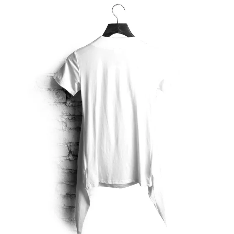 Non-mainstream personality faux two piece male heap turtleneck slim short-sleeve T-shirt the trend of fashion t-shirt