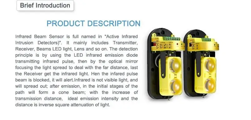 2 луча 30 м Диапазон окна, двери ворота Открытый проводной активный инфракрасный сенсор детектор периметра сигнализации фотоэлемент безопасности луч