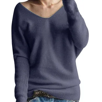 

New Fashion Autumn Winter Soft Striped Breathable Loose Three Quarter Sweater Loose Female Sweaters Fashion Women Clothing 7.10