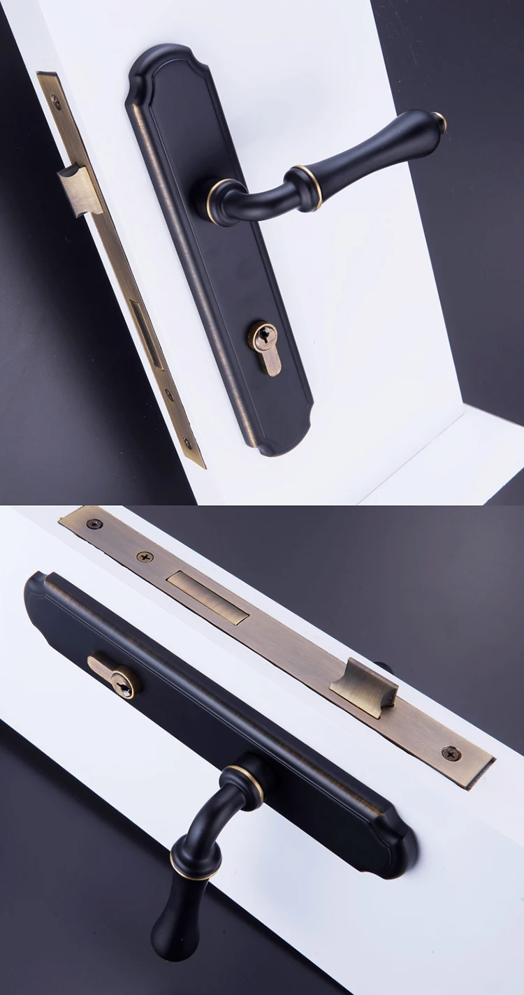  BRAND  1Set European Solid Brass Door Lock Set Interior Safety Anti-theft Silent Door Lock for Livi - 33050898848